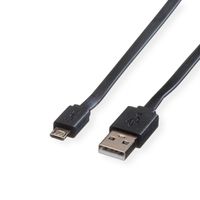 ROLINE USB 2.0 kabel, USB A M - Micro USB B M, zwart, 1 m