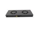 ROLINE 19" Fan unit with 2 fans, ON/OFF black