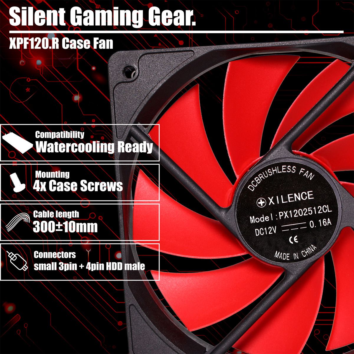 Xilence XPF120.R 120mm Performance Case Fan, 3PIN