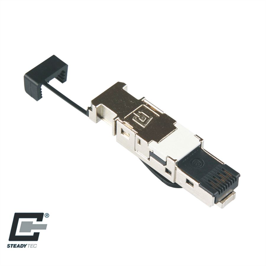 BTR E-DAT Industrie IP20, RJ45-stekker voor veldmontage, zwart
