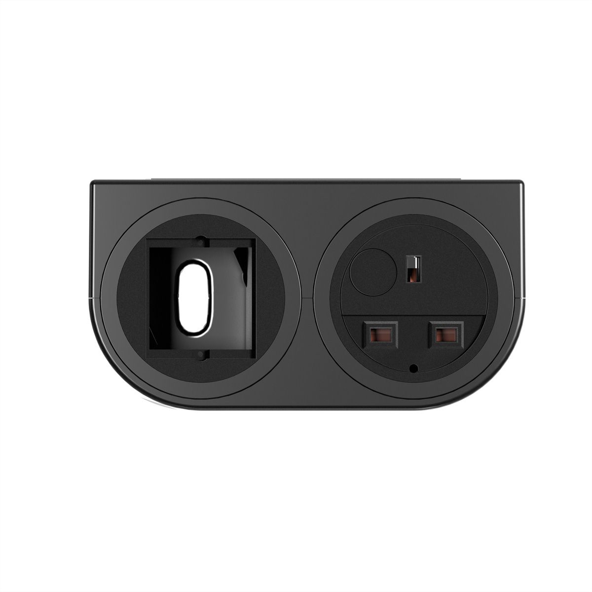 BACHMANN PIX HOLDER DOUBLE, 1x UK, 1x CM, BS1363, schwarz, 2 m