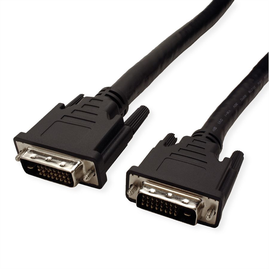 ROLINE DVI Cable, DVI (24+1), Dual Link, M/M, 15 m