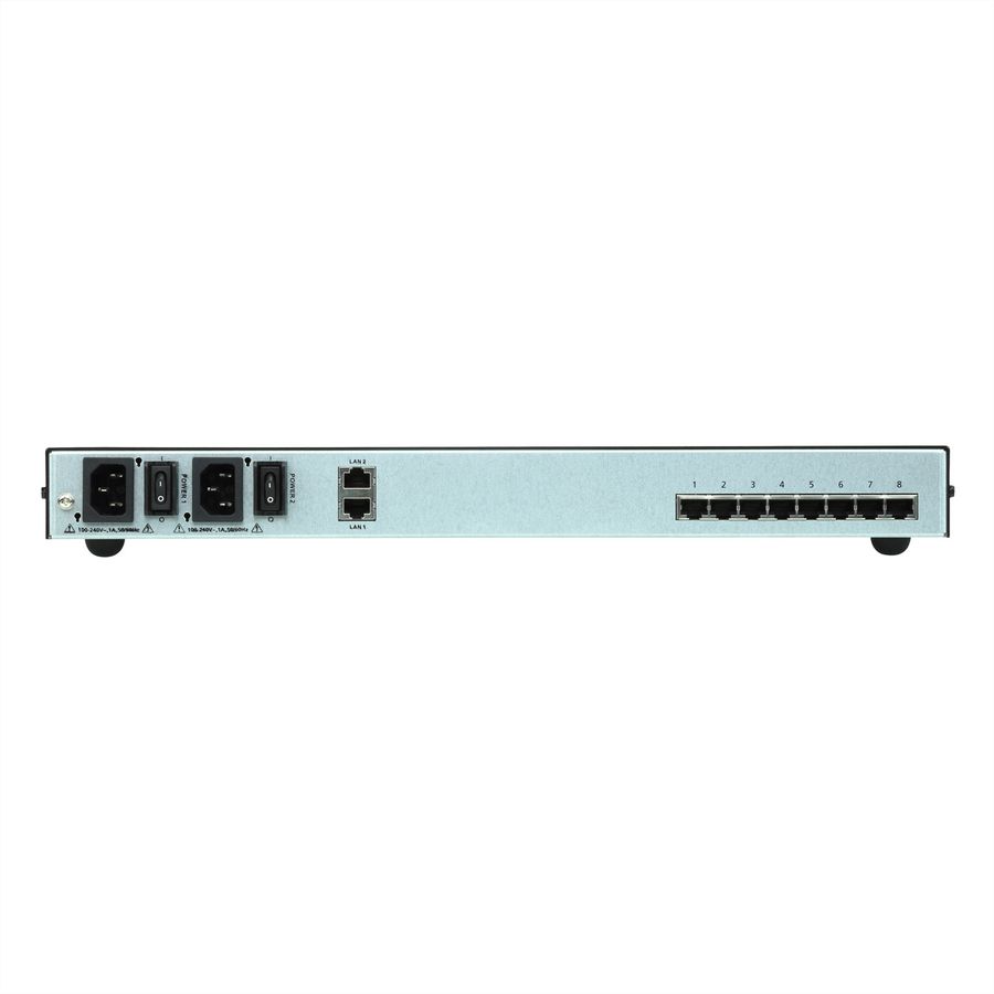 ATEN SN0108CO 8-poorts seriële consoleserver met dubbele voeding/LAN