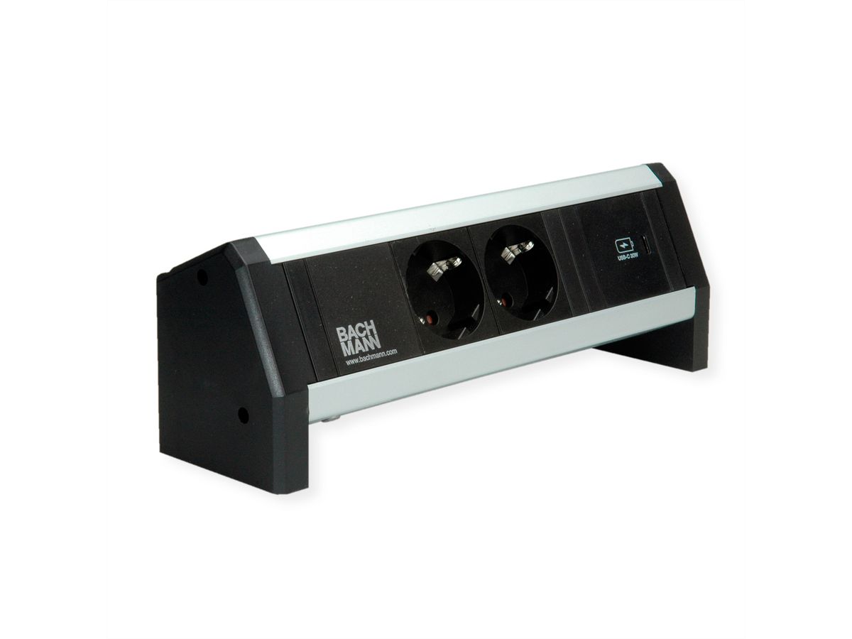 BACHMANN DESK 2xprotective contact USB C, USB Charger 30W GST18