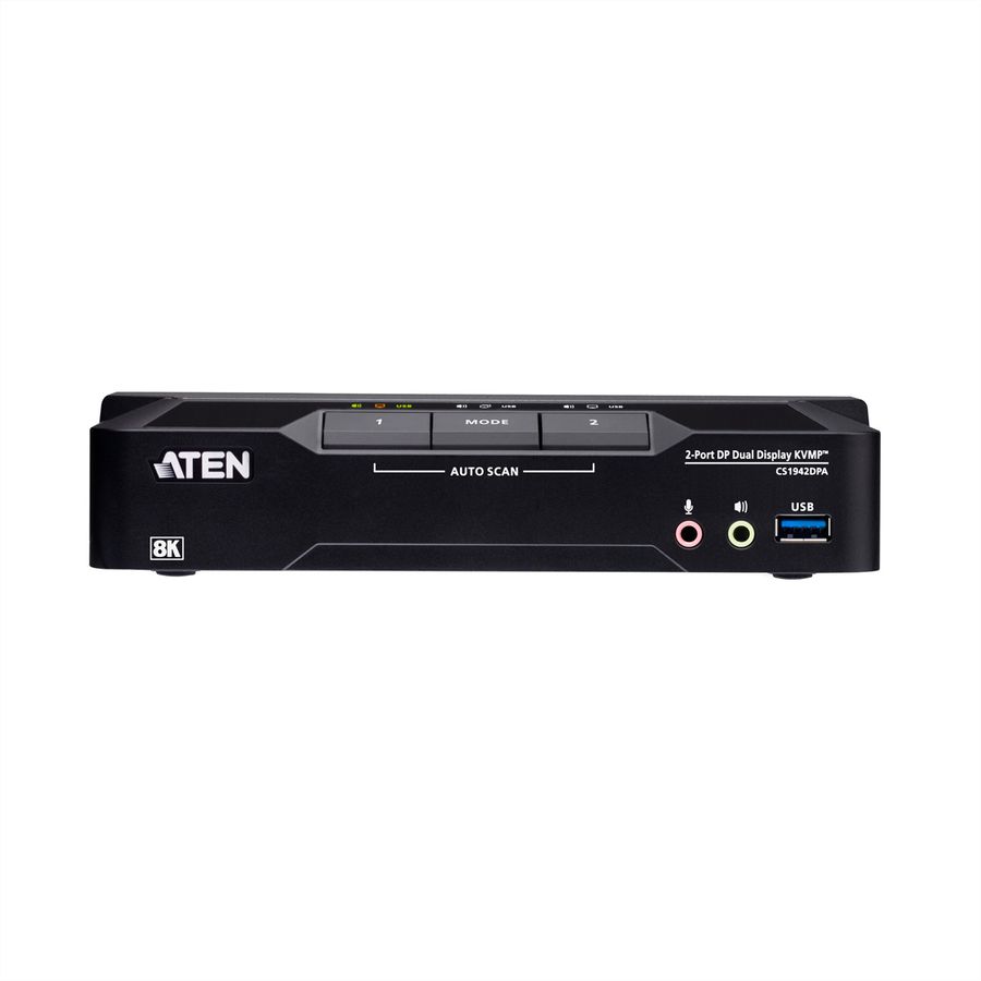 ATEN CS1942DPA 2-poorts USB 3.0 8K DP KVM, DUAL View