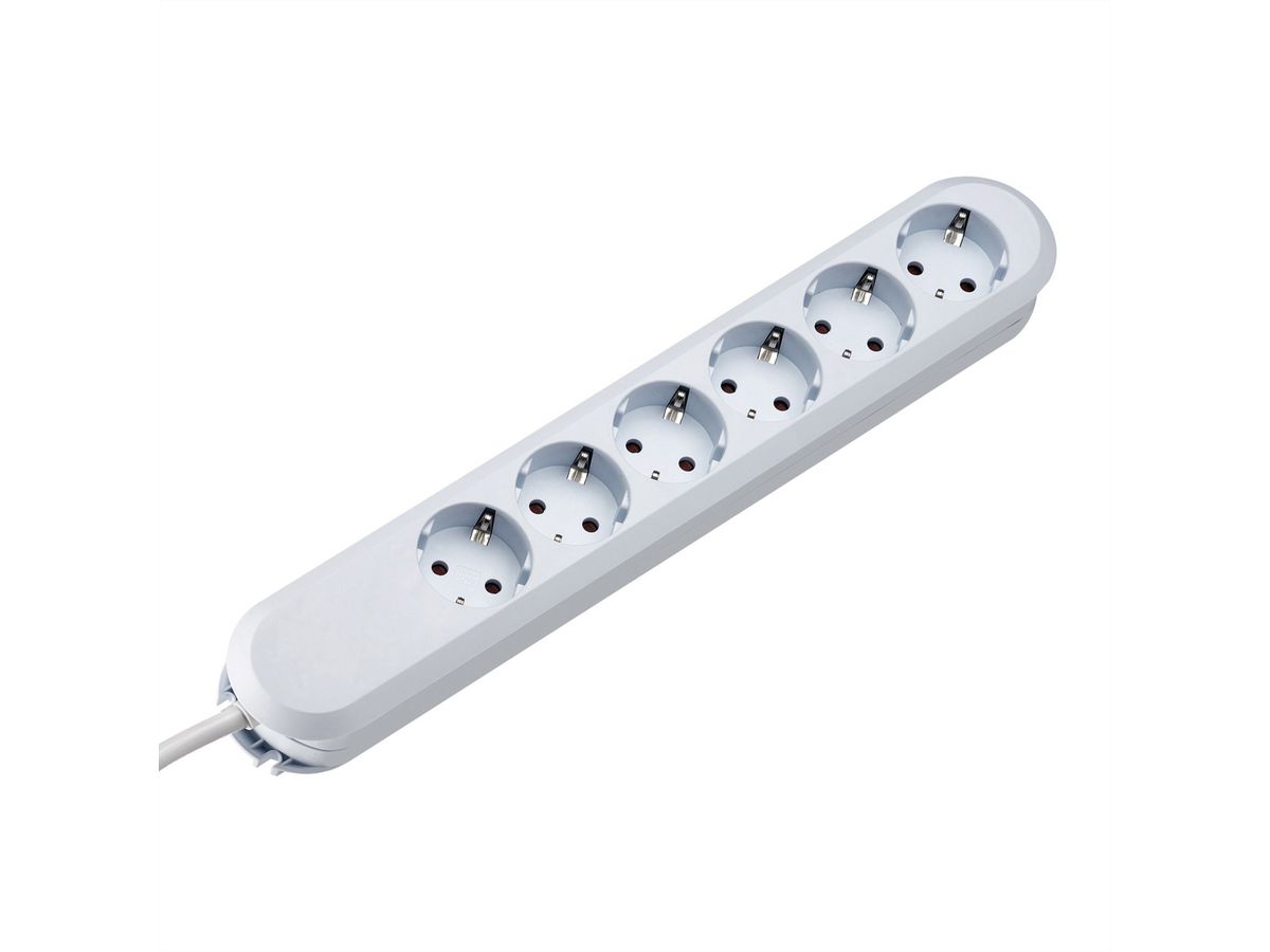 BACHMANN SMART socket strip 6x earthing contact, white, 5 m