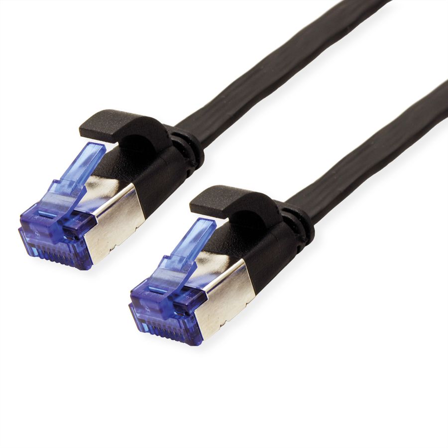 VALUE FTP Patch Cord, Cat.6A (Class EA), extra-flat, black, 0.5 m