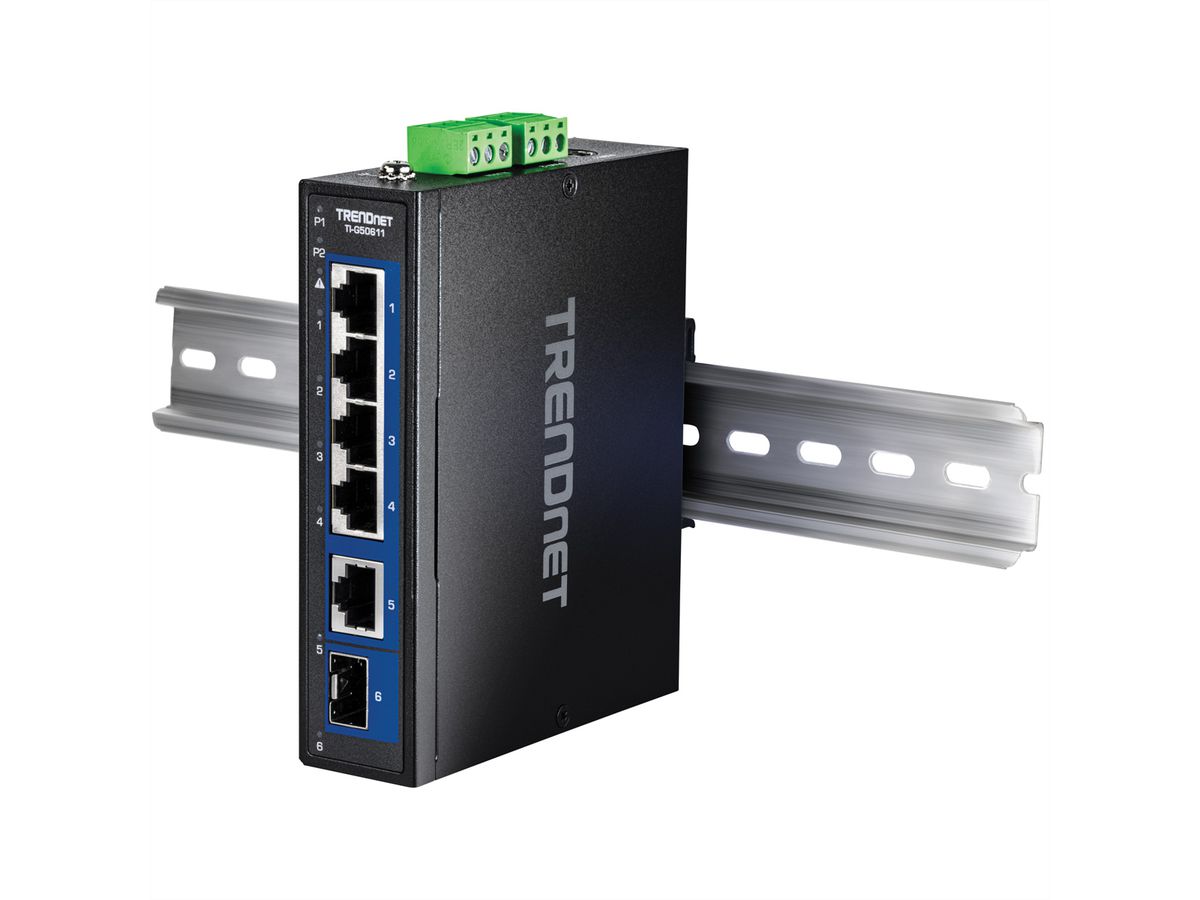 TRENDnet TI-G50611 Industrial DIN-Rail Switch 6-Port 2.5G mit 10G Ports