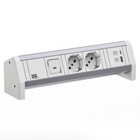 BACHMANN DESK 2xP40 1xUSB A/C 22W 1xSwitch GST18 RAL9010