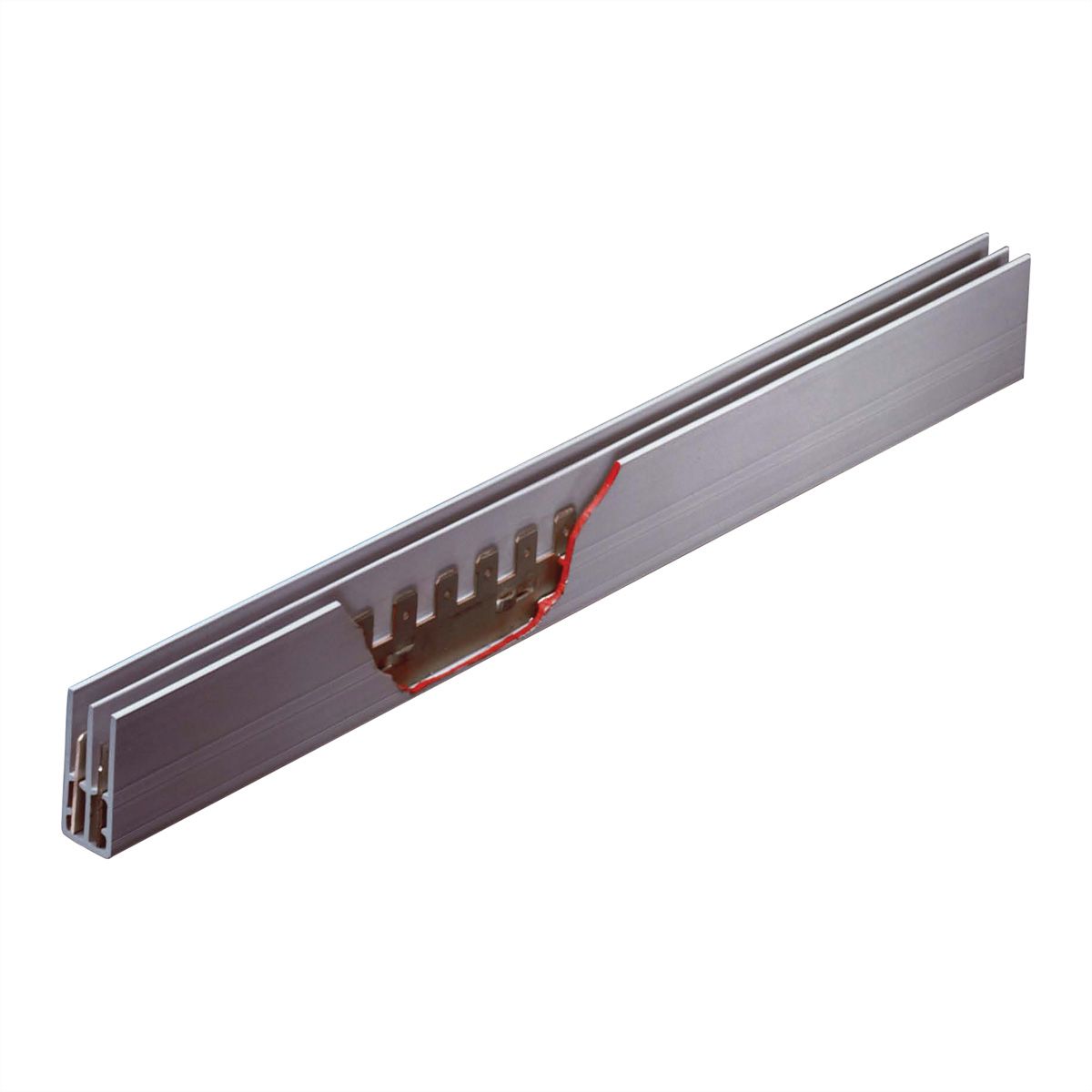 SCHROFF Busbar With FASTON Connections, 2 Pole, brass Untreated
