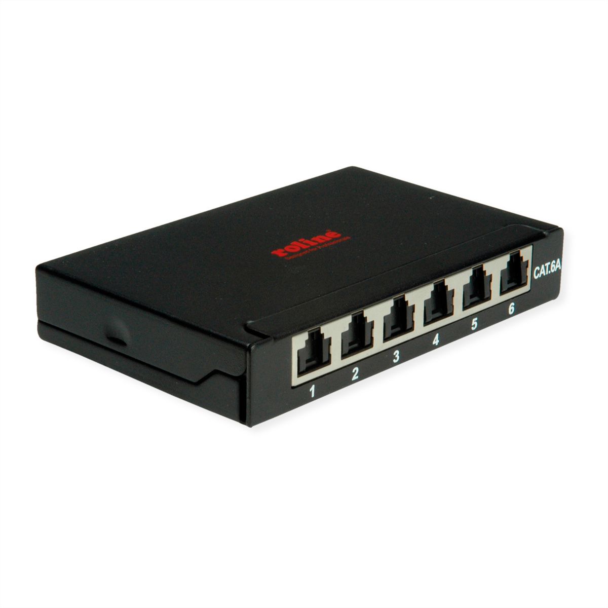 ROLINE Minipatchpaneel, Cat.6A/Cl.EA, 0,5U, 6x RJ45-poorten , afgeschermd, zwart