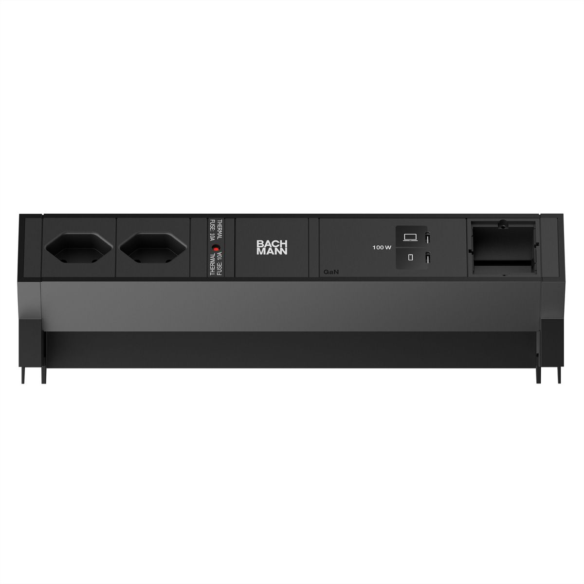 BACHMANN DESK2 2xCH 90° 1xUSB C/C 100W, 1xCM L=0.2m RAL9005