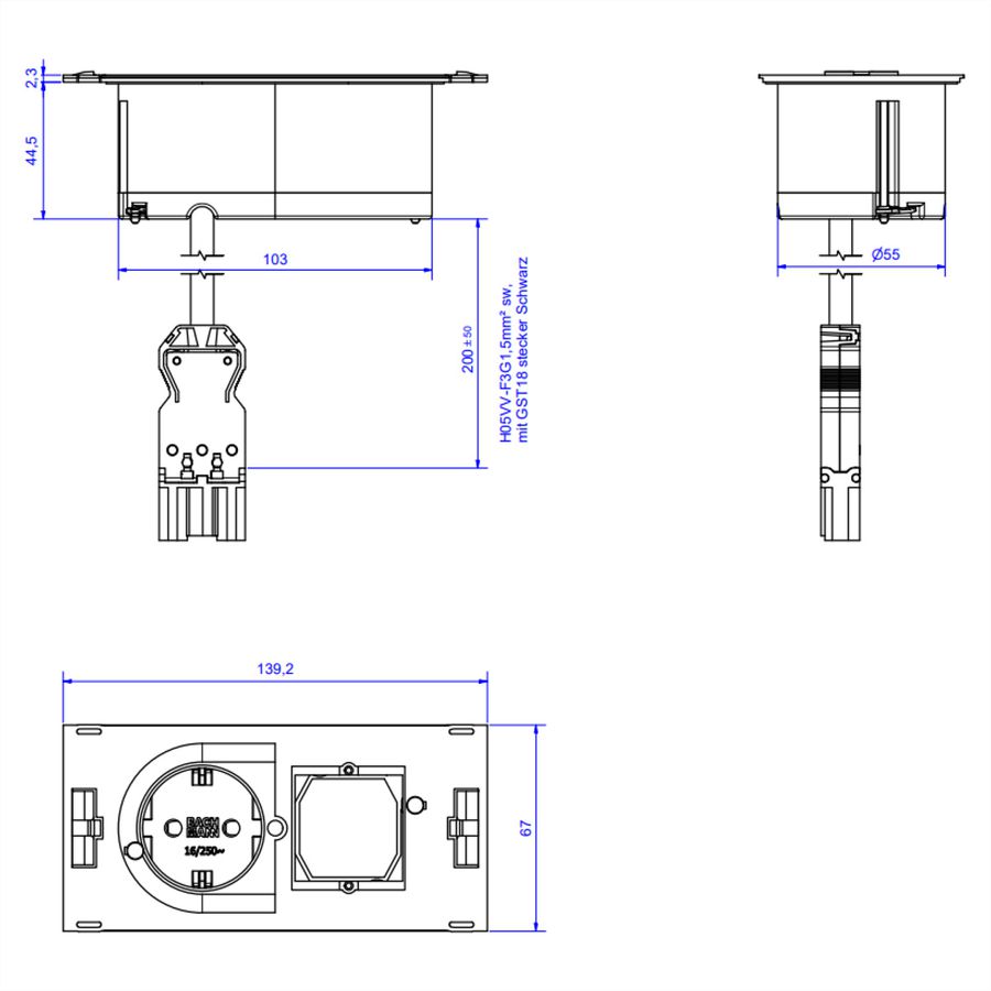 BACHMANN DUE 1xCEE7/3 1xCM 0.2m GST18