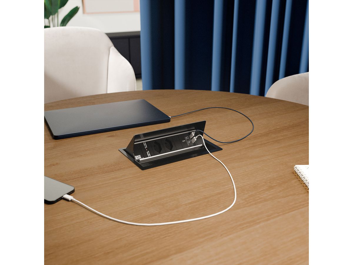 BACHMANN CONI S 2xCH 0° 1xUSB C/C 65W, L=0,2m