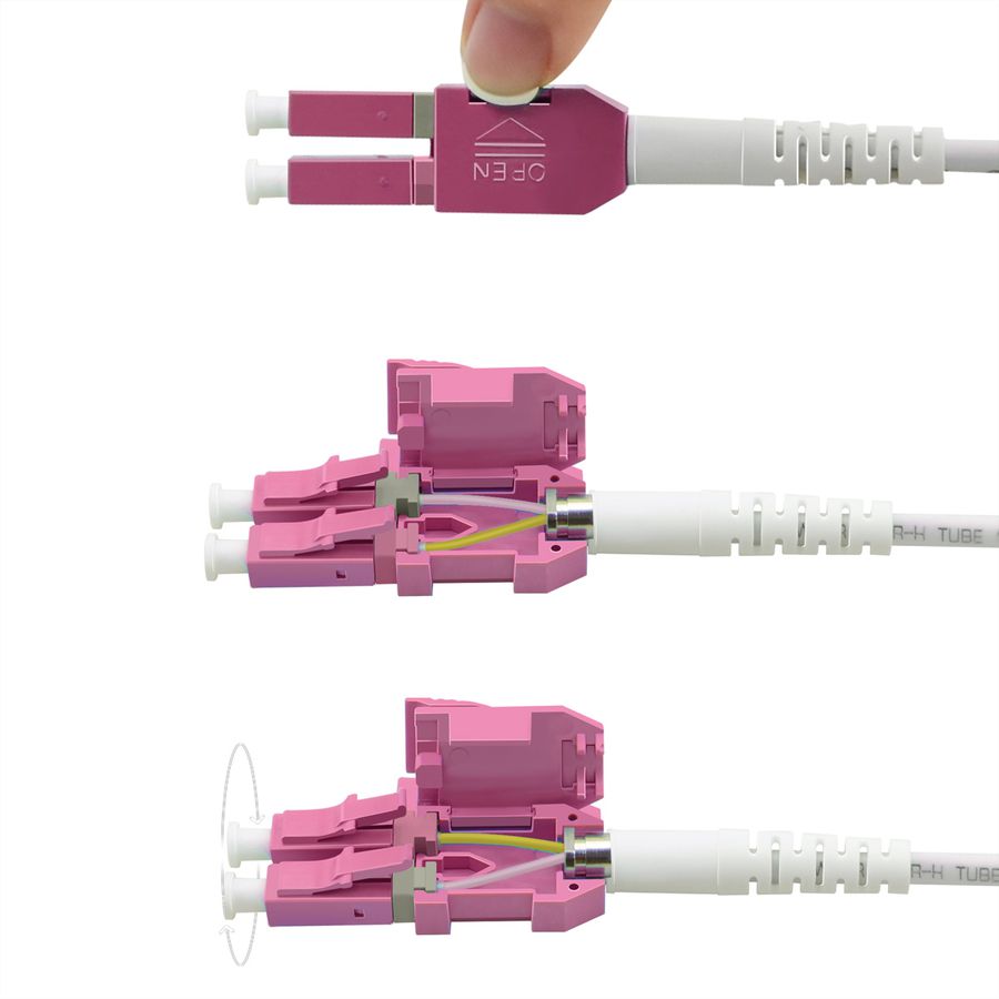 ROLINE Glasvezel Kabel duplex 50/125µm OM4, LC/LC, LSOH, UNIBOOT, violet, 2 m