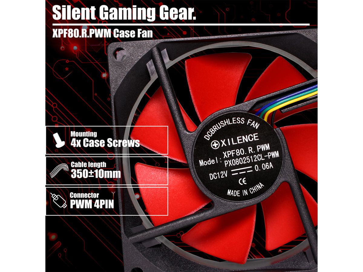 Xilence XPF80.R.PWM 80mm PWM Case Fan, 4PIN