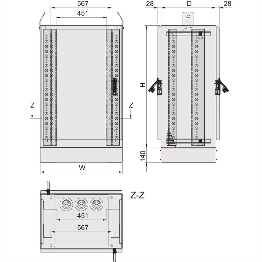 SCHROFF Outdoor Comline FTTX Cabinet With Dual Access,  600H 800W 600D