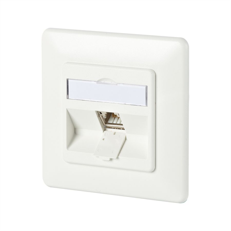 METZ CONNECT C6Amodul 1 Port 180°M UP-Dose, reinweiß RAL9010
