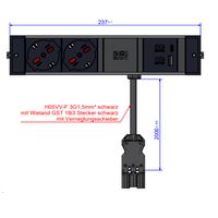 BACHMANN DESK RAIL 2xP40 1xUSB A&C, 2.0m GST18 Italia