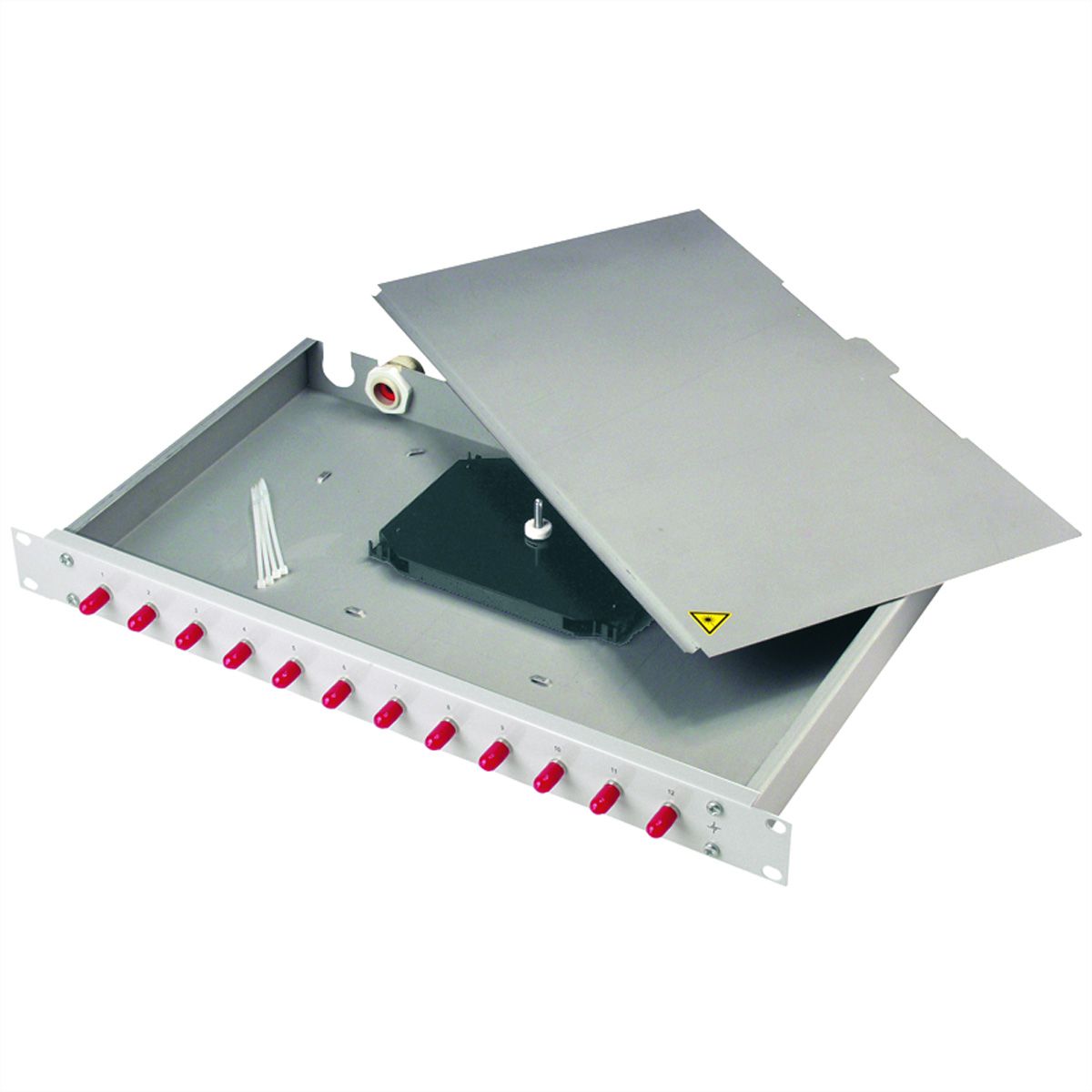 TELEGÄRTNER 19" FO-PP BAS-ECO 1U 12 SCD OS2/P nPT, BASIS eco with assembled adaptors