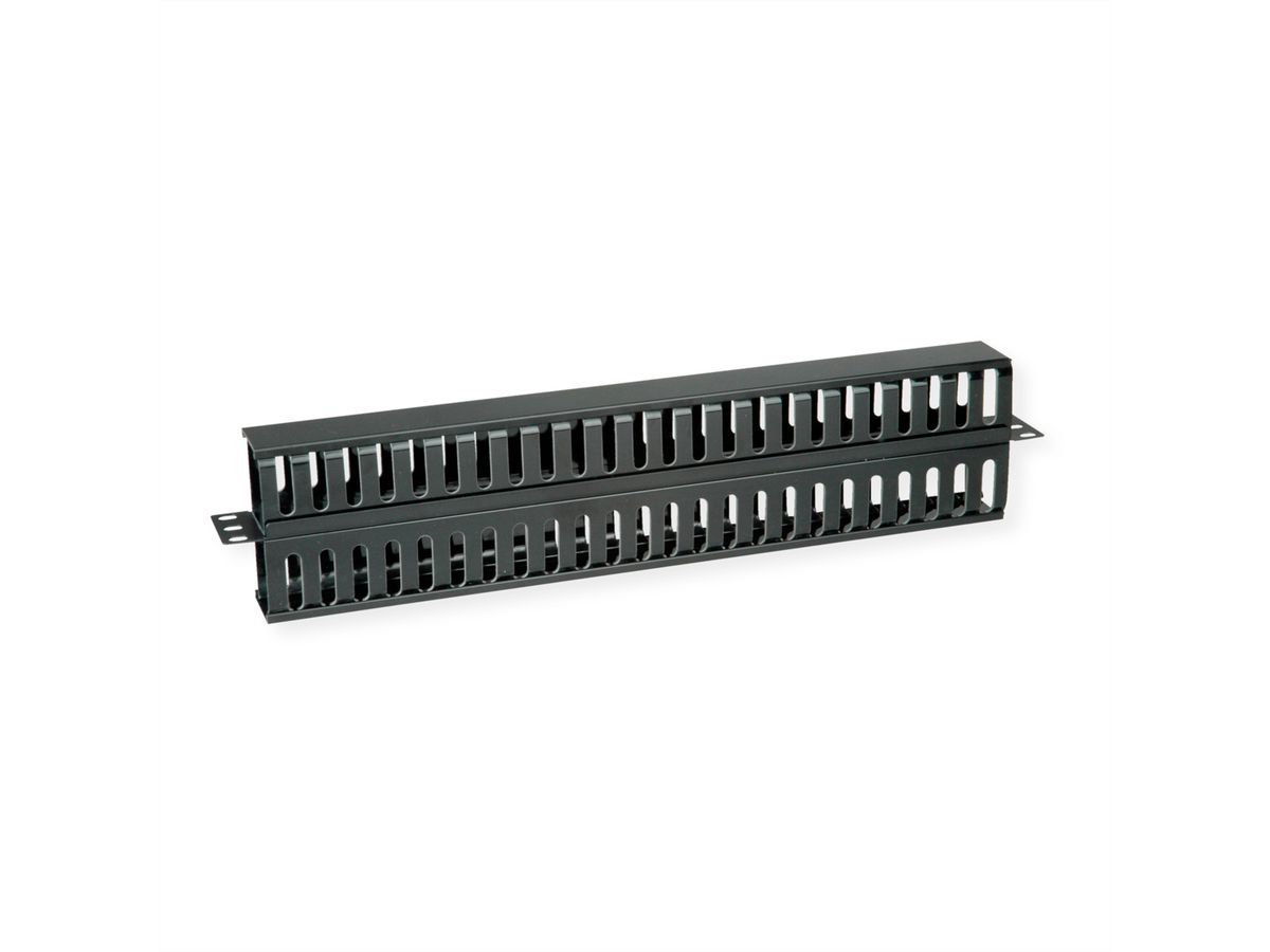 VALUE 19"-Frontplaat 1 HE met rangeerkanaal aan beide zijden, zwart