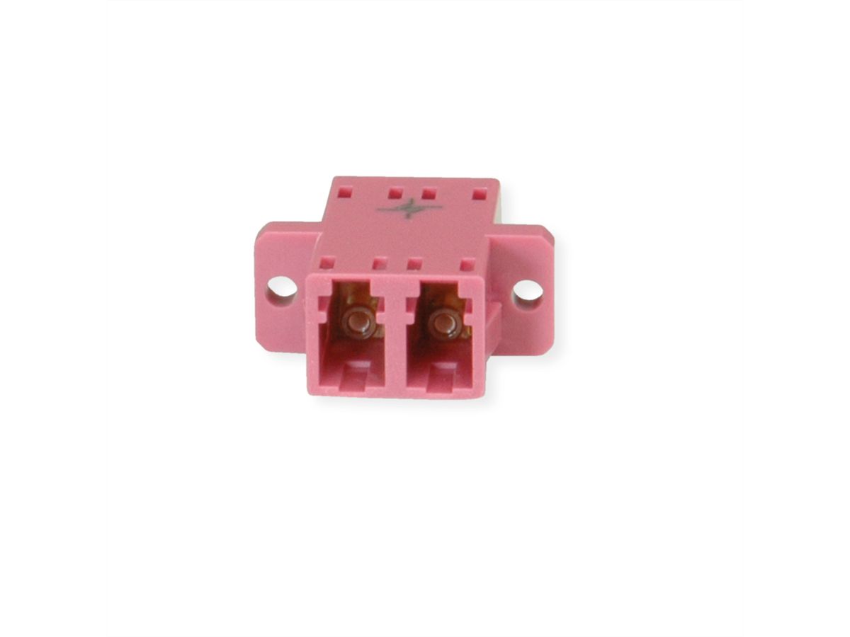 TELEGÄRTNER  LC/APC Duplex adaptor, multimode, cramic sleeve, plastic housing, violet, Z77