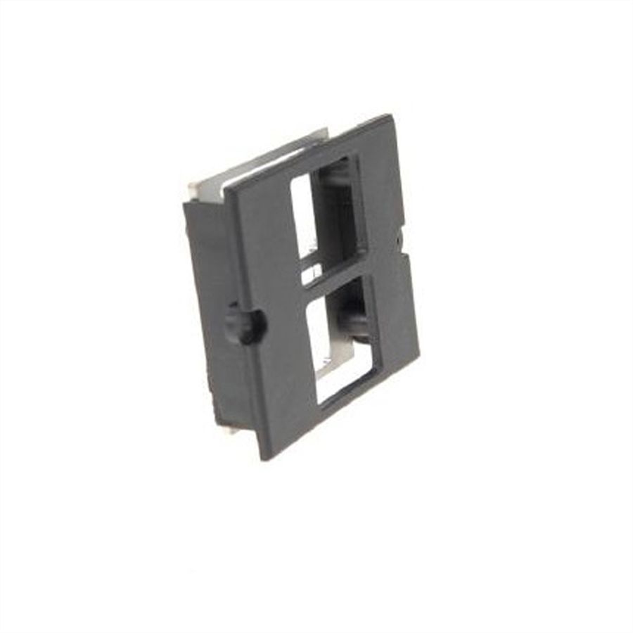 BACHMANN maatwerk module frame 2x Keystone met metalen beugel, zwart
