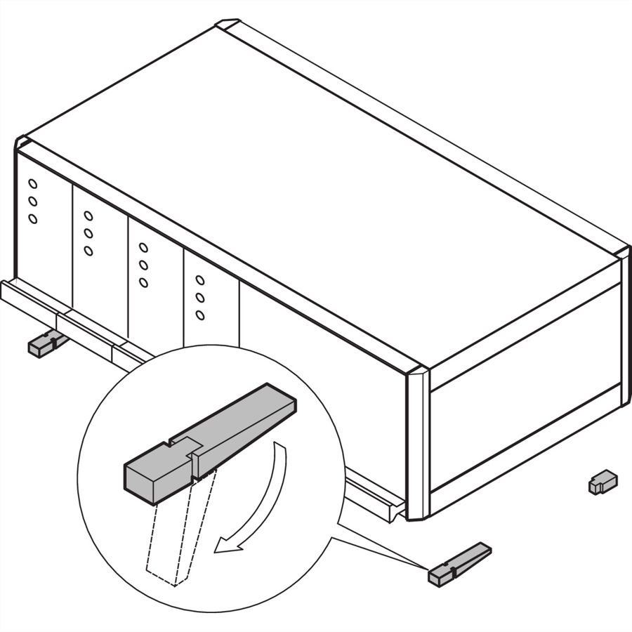 SCHROFF opstelvoetje voor chassis, kunststof, RAL 7016