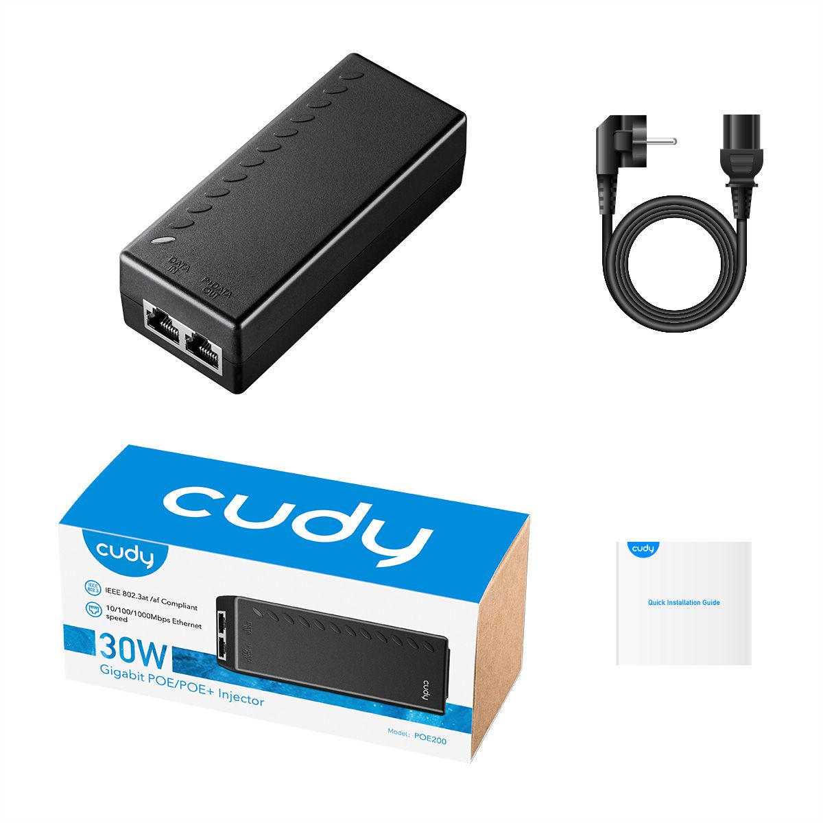 CUDY POE200 30W PoE+/PoE Injector Gigabit
