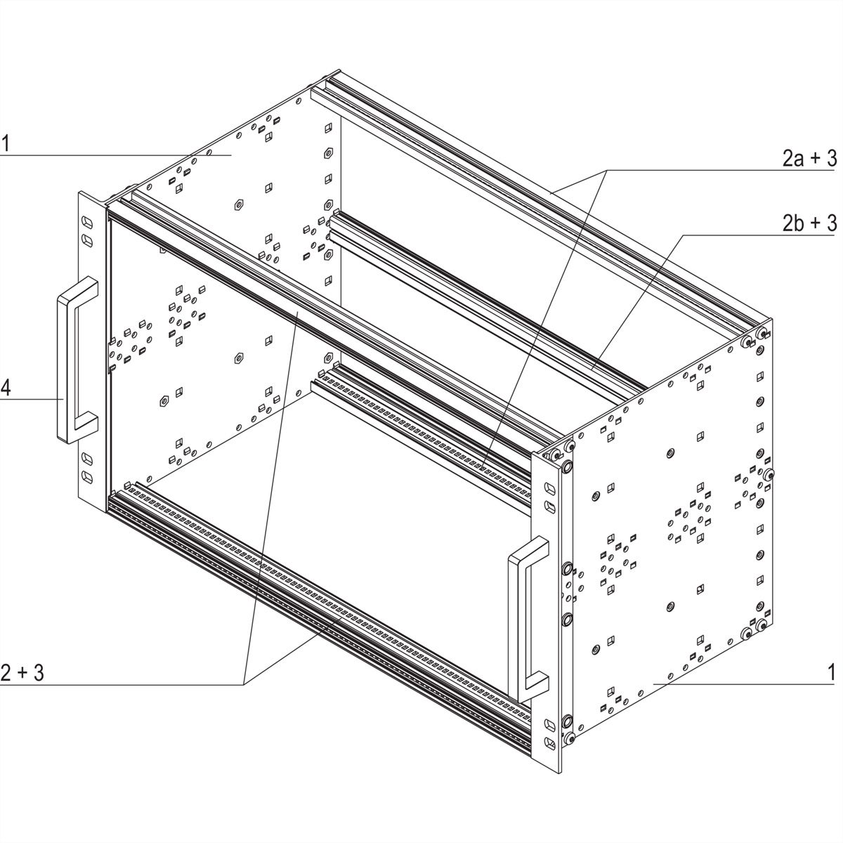 SCHROFF EuropacPRO 19" Subrack Kit for Railway, Retrofit Shielding, EN 50155, 6 U, 84 HP, 235 mm