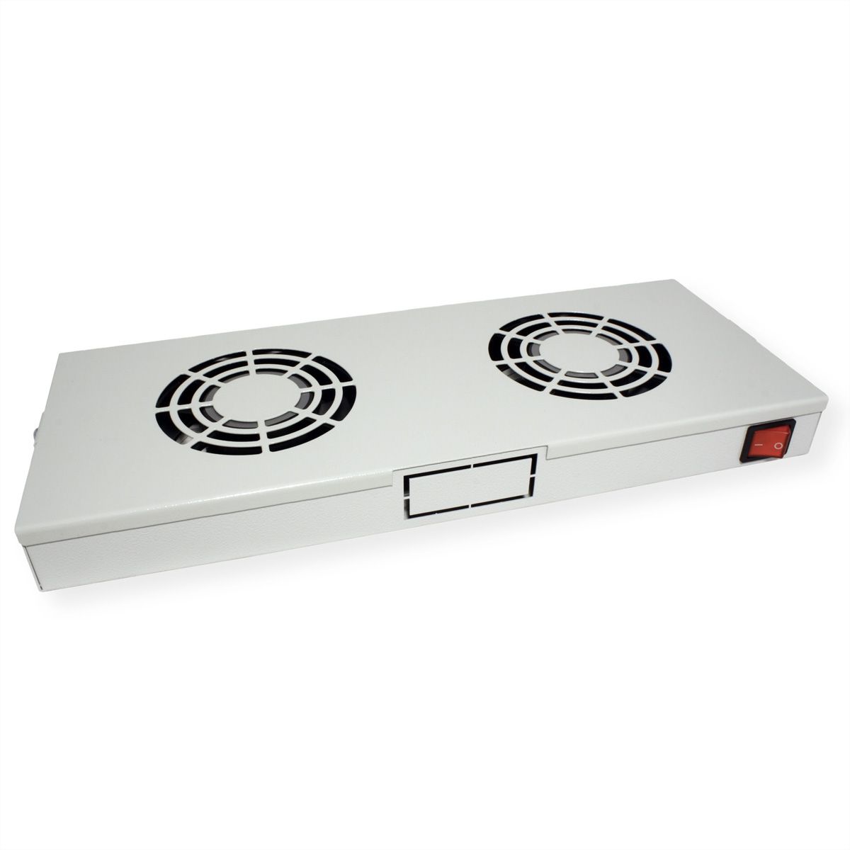 ROLINE 19" Fan unit with 2 fans, ON/OFF grey