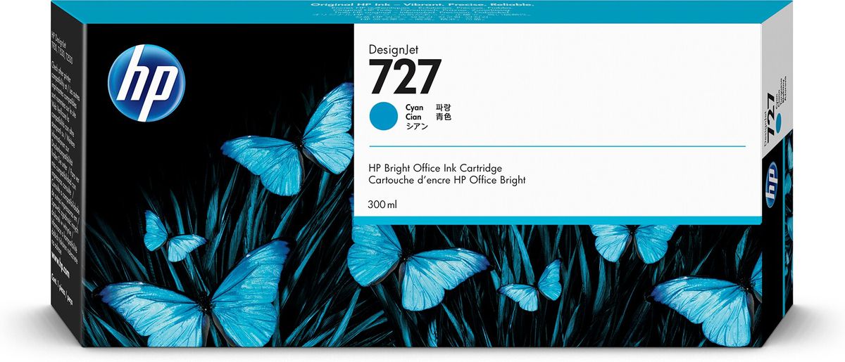 HP 727 cyaan DesignJet inktcartridge, 300 ml