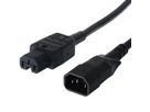 BACHMANN Mains cable cold appliance plug to warm appliance coupling, IEC320 C14/C15, black, 1.5 m