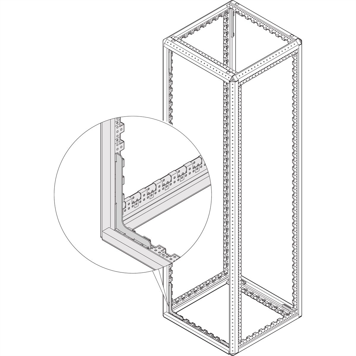SCHROFF Varistar Cabinet Frame, Heavy Duty, Seismic, 2200H 600W 800D