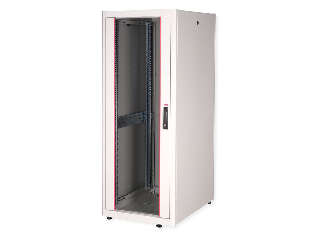 ROLINE 19-inch network cabinet Basic 32 U, 600x800 WxD glass door grey