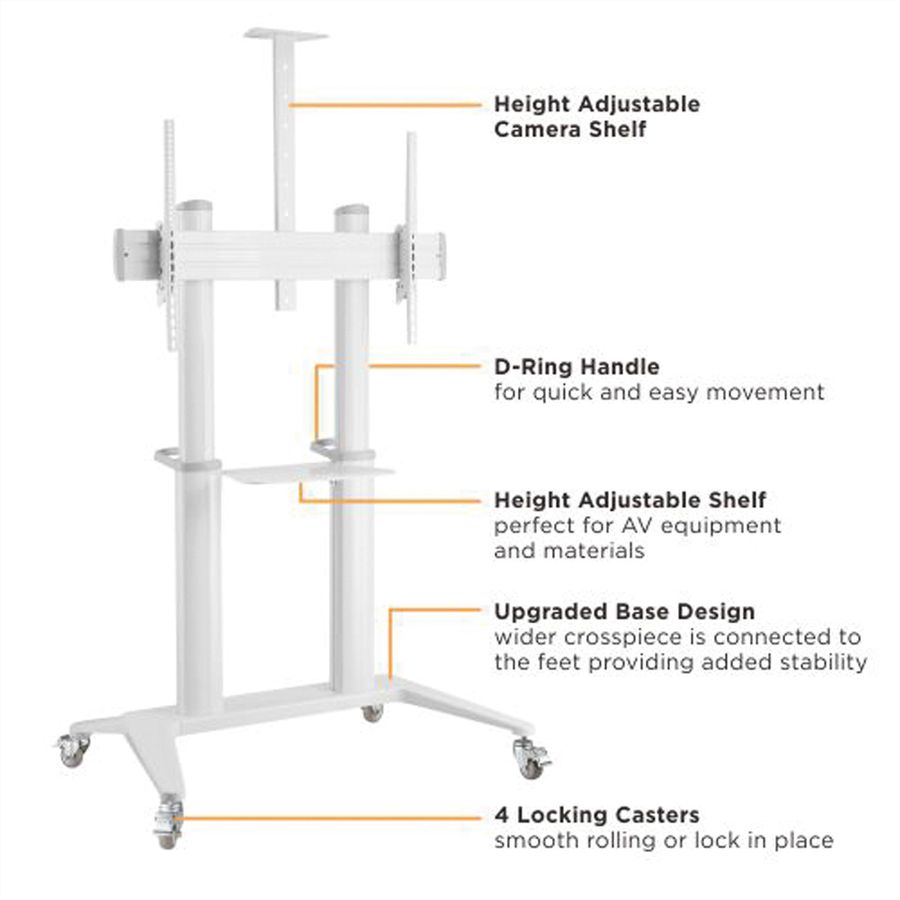 ROLINE Ultra Large LCD/TV Mobile Cart, TV < 304cm (70" - 120"), up to 140 kg, black
