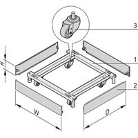 MOBILE PLINTH 600W 900D RAL7021