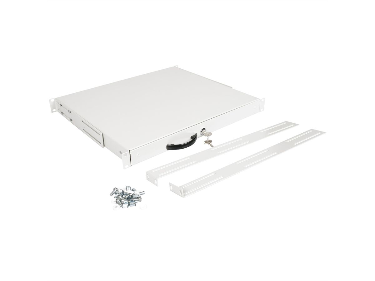ROLINE 19-inch keyboard insert 1 U, 400 T lockable grey