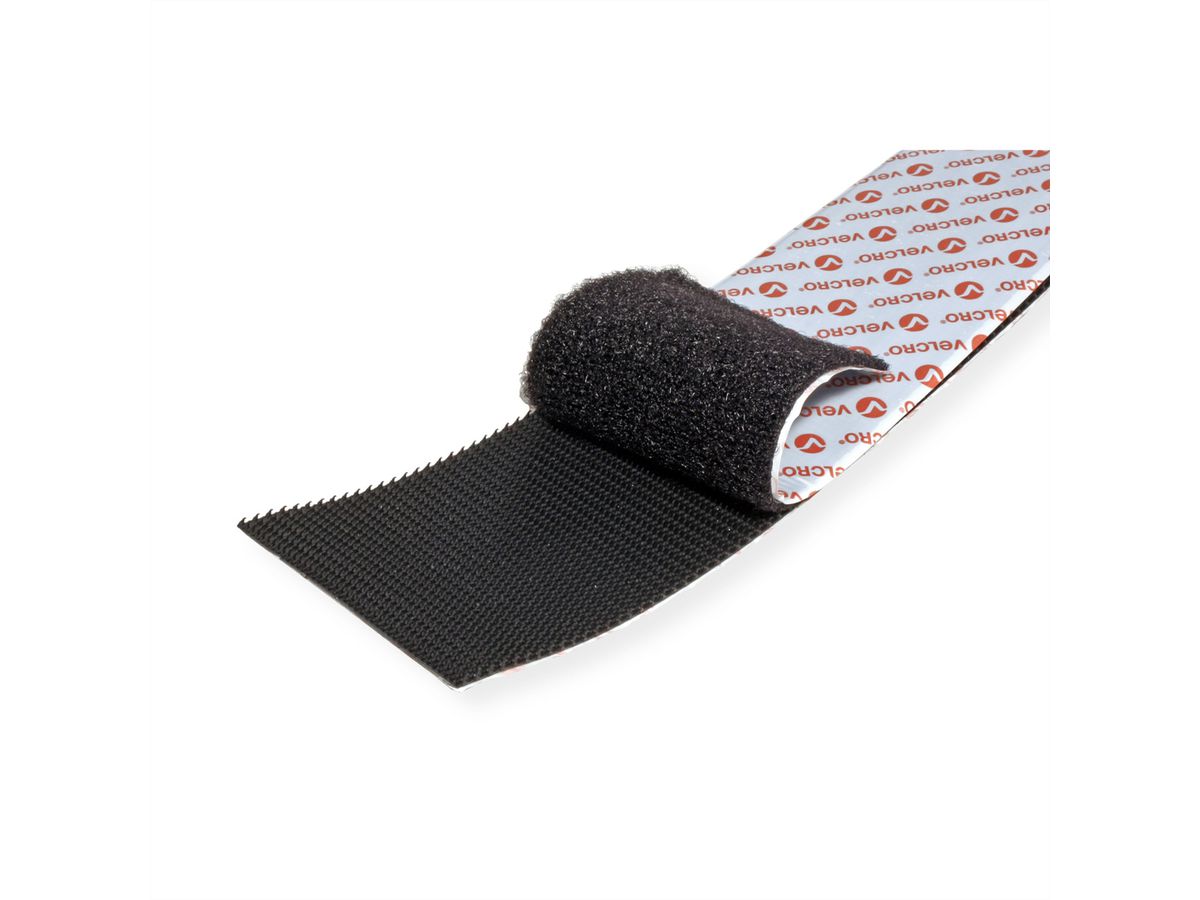 VELCRO® extra sterke zelfklevende klittenband met haak en lus 50 mm x 5m zwart