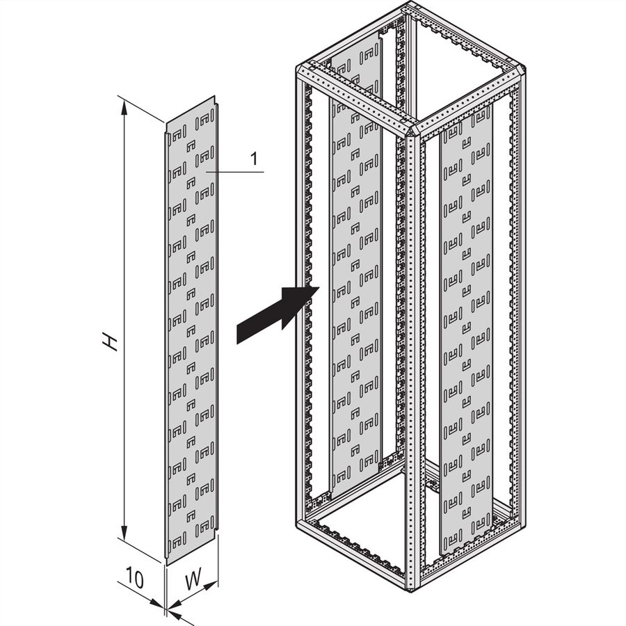 SCHROFF Varistar Cable Panel for Colocation Cabinet, 604H 110W