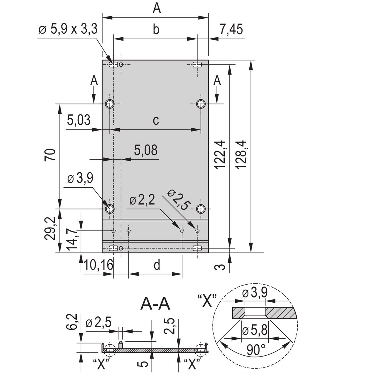 SCHROFF Insteekmodule met frame Frontplaat, Refrofit-afscherming, 3 HE, 42 HE, 2,5 mm, Al, geanodiseerd vooraan, Conductief achteraan