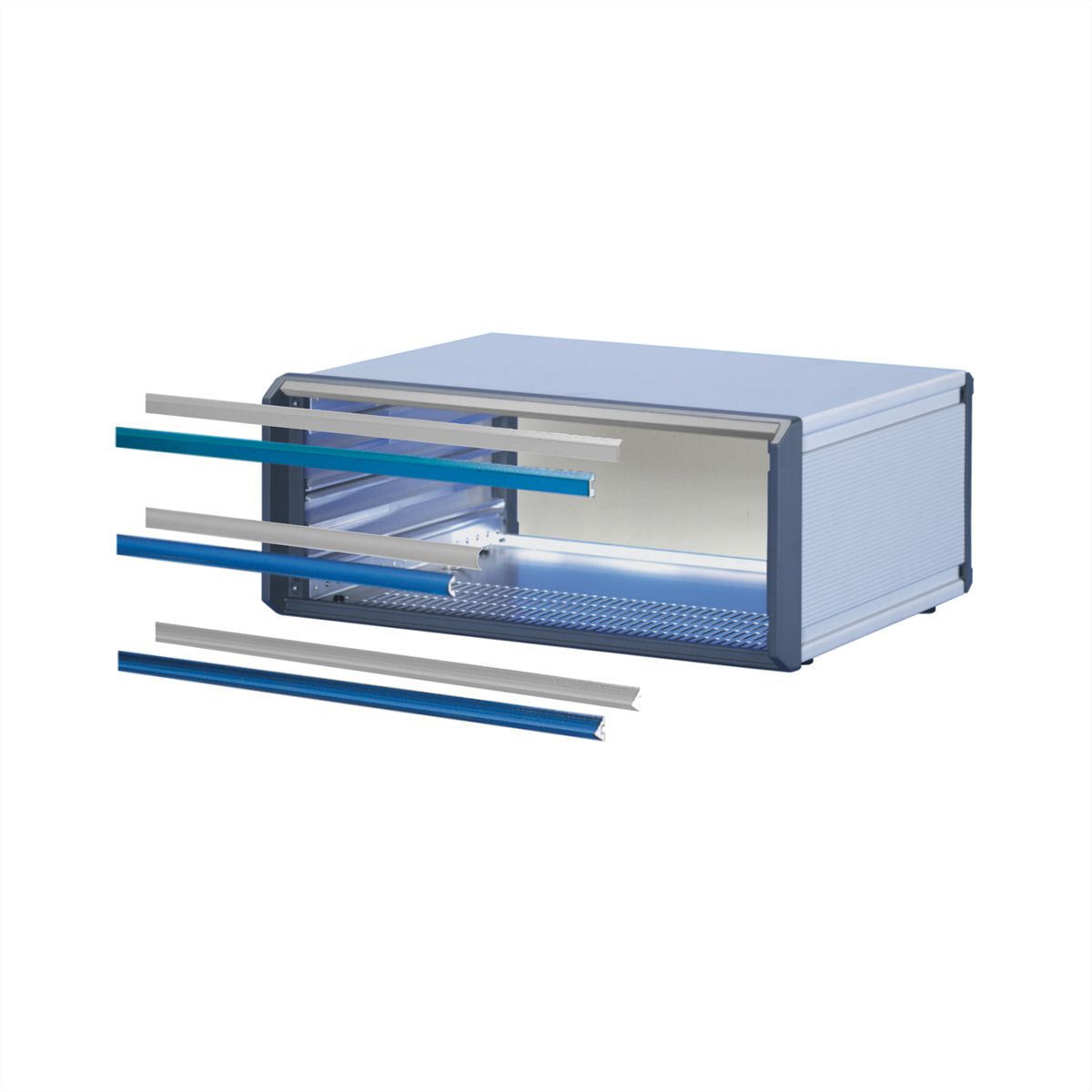 SCHROFF PropacPRO onderdelen kofferontwerp, vorm 1, RAL 5007, 84 HP