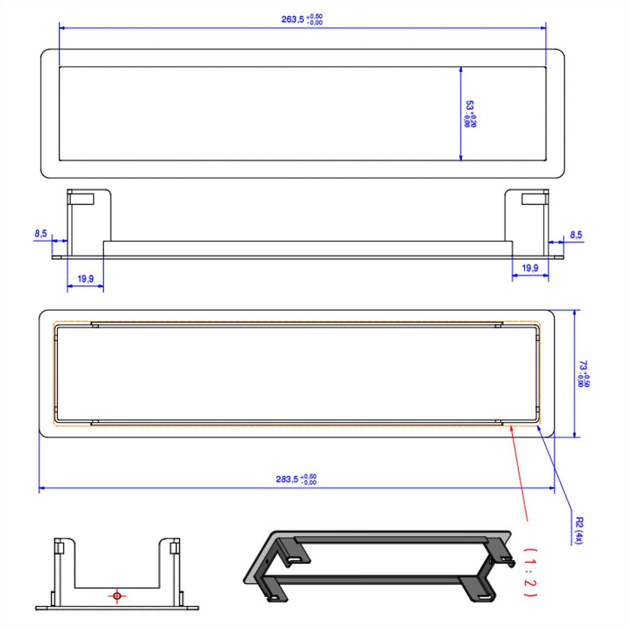BACHMANN POWER FRAME Installation frame medium 4-gang, white