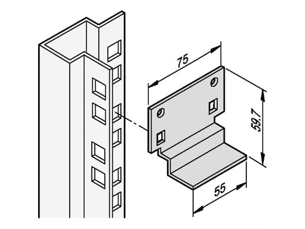 SCHROFF short slide rail - SHORT SLIDE RAIL SET (2pcs)