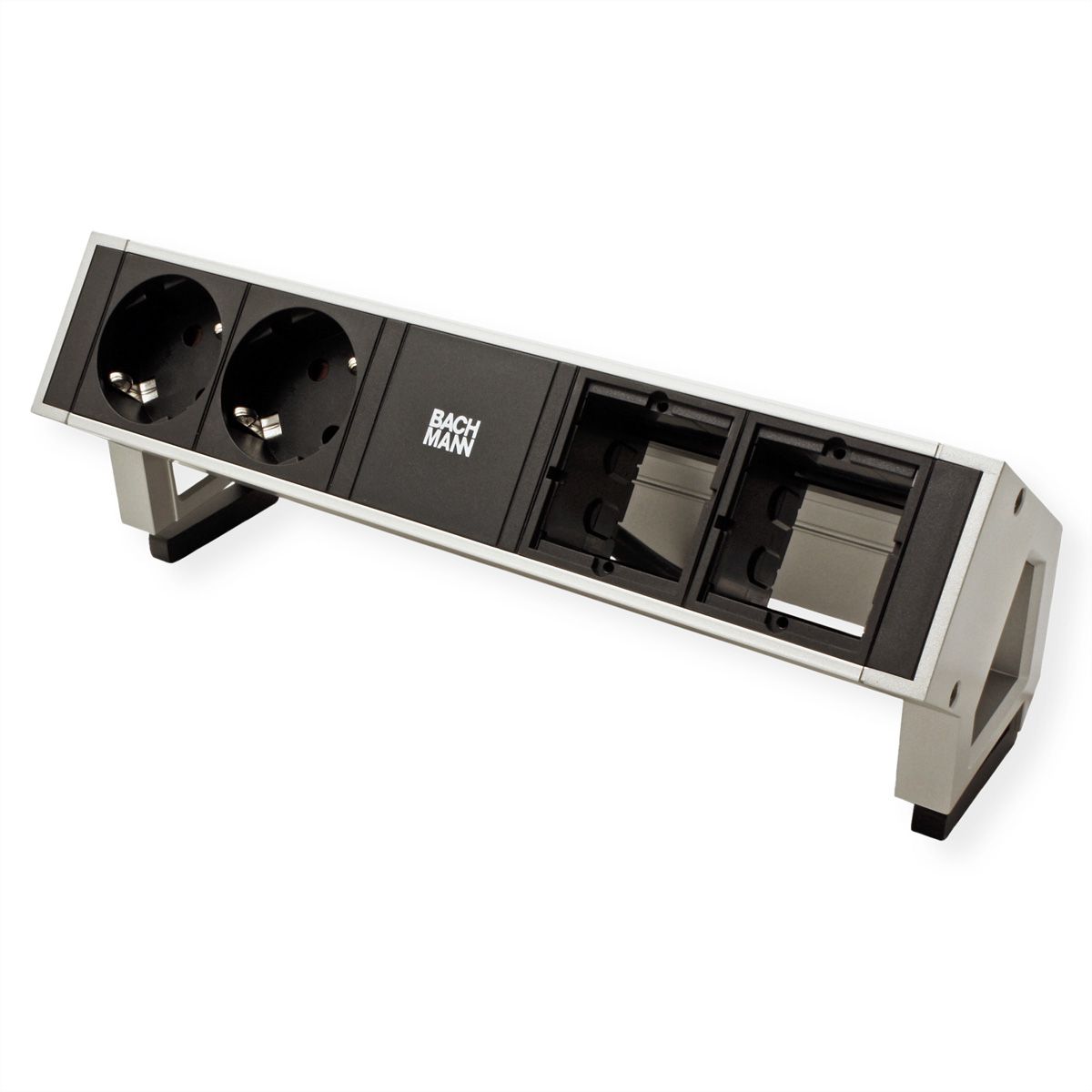 BACHMANN DESK2 2x Geaard stopcontact 2x ABD GST18 Inox