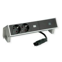 BACHMANN DESK2 2xprotective contact USB C, USB Charger 60W 0.2m GST18 INOX
