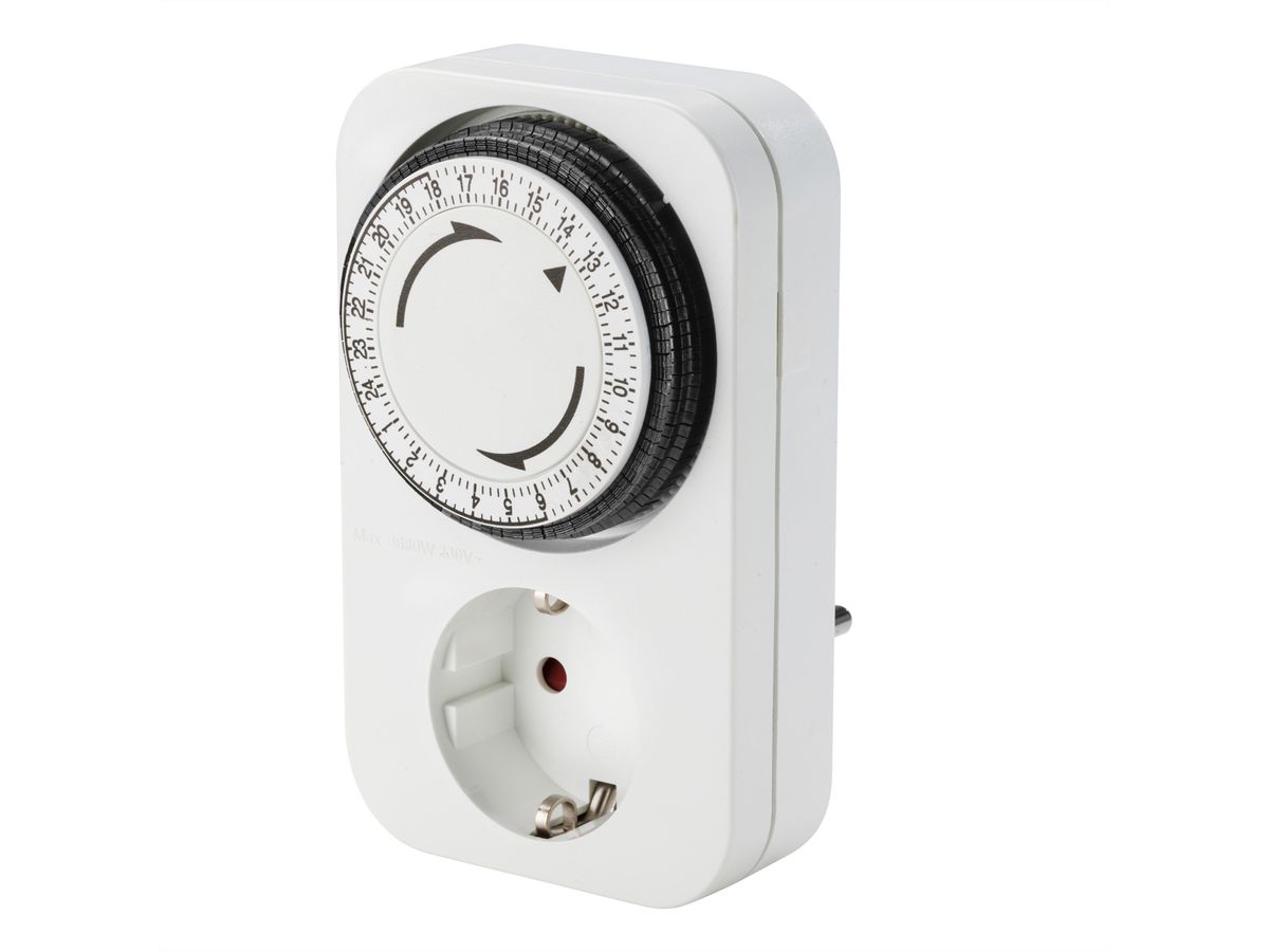 BACHMANN mechanische timer 24 uur, Mechanische timer 24u 1GD/1A-1 wit