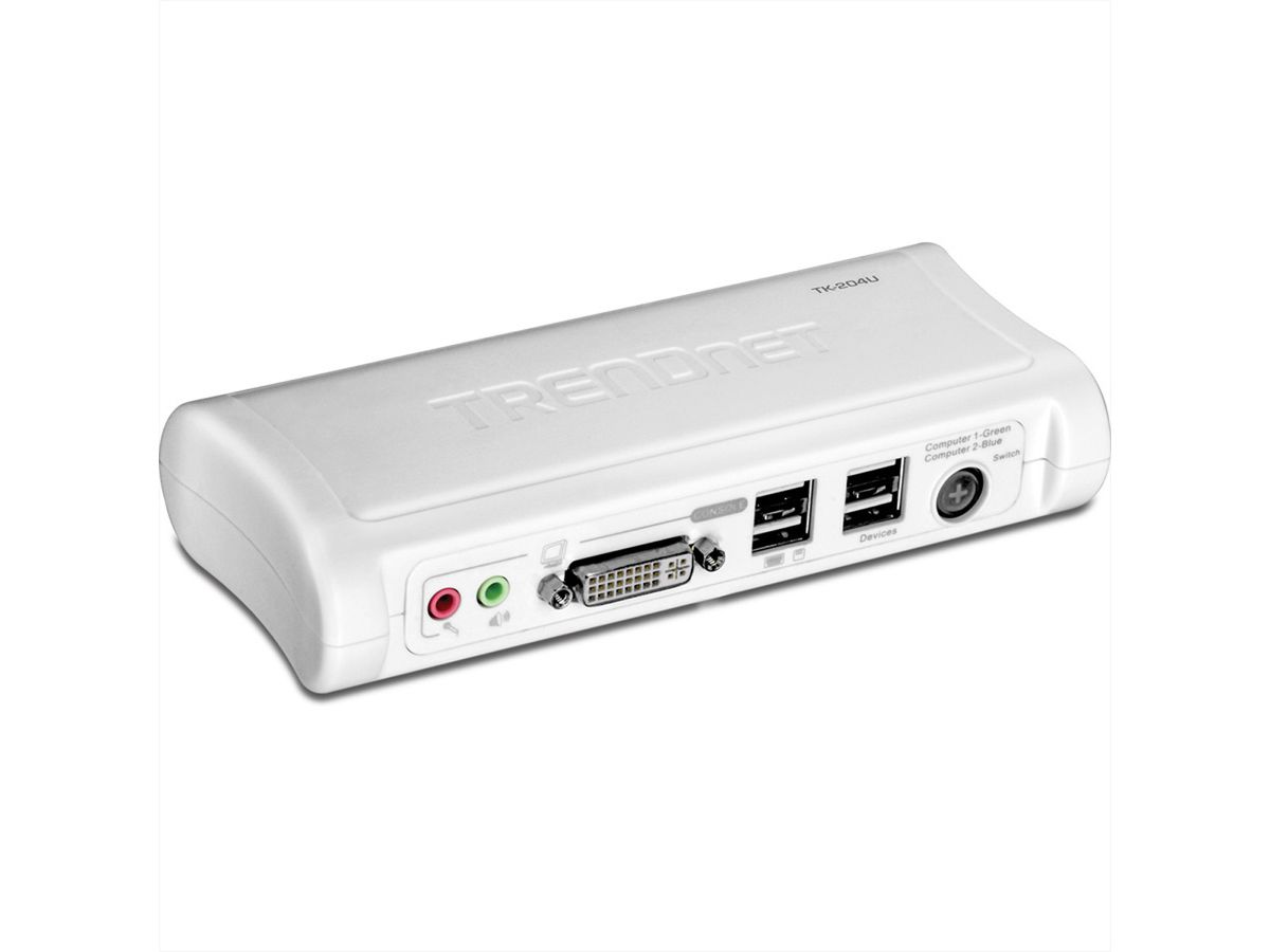 TRENDnet TK-204UK KVM-switch 2-poorts DVI USB met audiokit