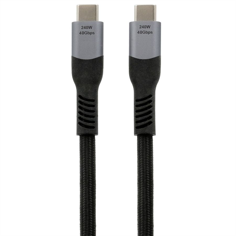 EXSYS EX-K1598-2.0 USB4 cable, USB-C - USB-C, 8K UHD-2, 40 Gbit/s, 5A, 240W, black, 2 m