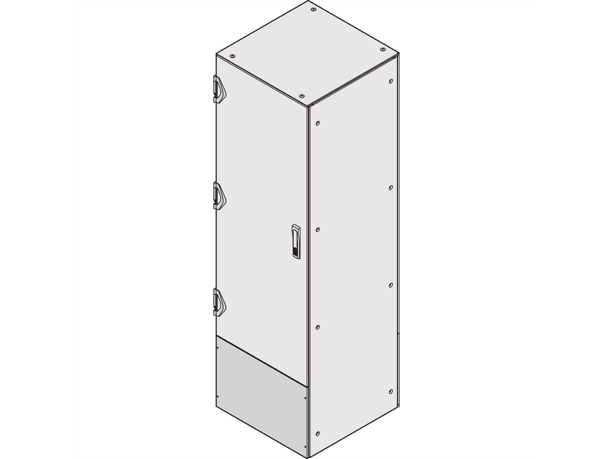 SCHROFF Varistar Connection Plate for Shortened Door/Rear Panel, IP 55, RAL 7035, 400H 800W